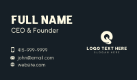 Stylish Brand Cursive Letter Q Business Card