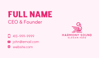 Pink Swan Lake Outline Business Card Design