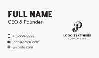 Classic Cursive Letter P Business Card Design