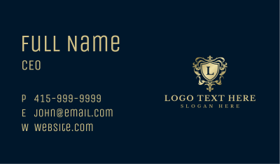 Luxury Ornate Shield Crest Business Card