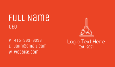 White Mail Plunger  Business Card