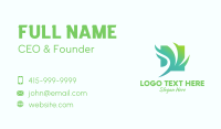 Green Windy Leaves  Business Card Design
