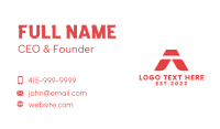 Red Letter A Business Card Design