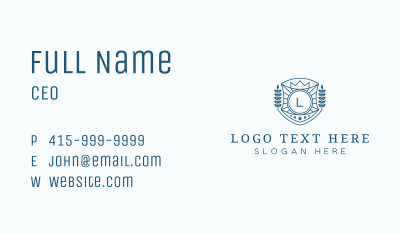 Crown Shield Lettermark Business Card