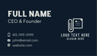 Office Paper Clip  Business Card