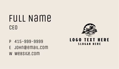 Backhoe Construction Contractor Business Card