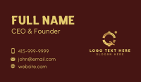 Golden Crypto Letter Q Business Card