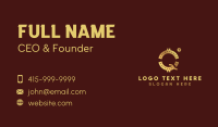 Golden Crypto Letter Q Business Card Design