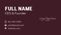 Classic Silver Wordmark Business Card