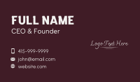 Classic Silver Wordmark Business Card Design