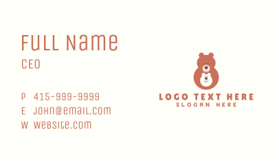 Cute Bear & Cub Business Card