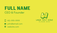 Green & Yellow Graffiti Letter W Business Card