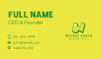 Green & Yellow Graffiti Letter W Business Card