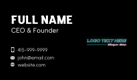 Neon Tilt Wordmark Business Card Design
