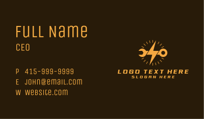 Lightning Wrench Electrician Business Card Image Preview