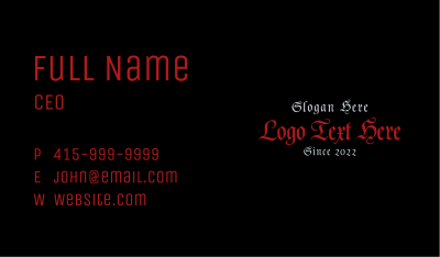 Ancient Calligraphy Wordmark Business Card