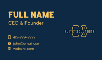 Yellow Cyber Lettermark Business Card