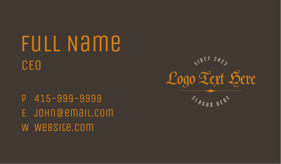 Classic Medieval Wordmark Business Card
