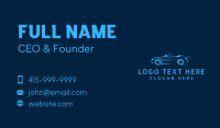 Blue Fast Racecar Business Card