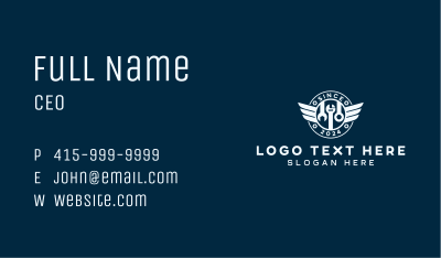 Handyman Wings Wrench Business Card Image Preview