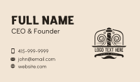 Barber Pole Mustache Business Card