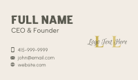 Premium Beautician Lettermark Business Card