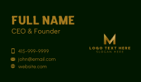 Modern Gold Letter M Business Card