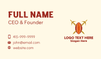Gold Sword Rugby Ball Business Card