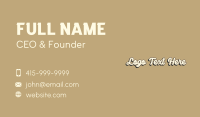 Retro White Wordmark Business Card