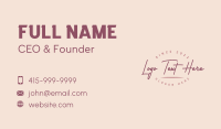 Red Fashion Cursive Business Card