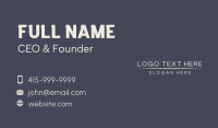 White Enterprise Wordmark  Business Card Design