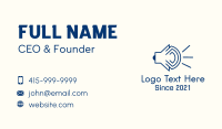 Blue Megaphone Outline  Business Card Design