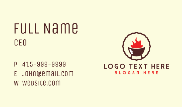 Hot Barbecue Restaurant Business Card Design