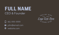 Retro Tattoo Wordmark Business Card Design