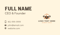 Barbell Shield Bolt Business Card