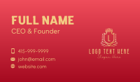 Golden Wreath Shield Lettermark Business Card