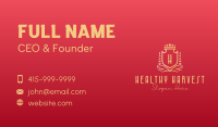 Golden Wreath Shield Lettermark Business Card Image Preview