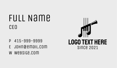 Musical Instrument Notes Business Card