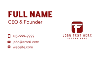 Letter F Generic Company  Business Card