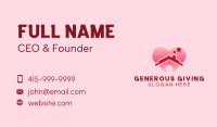 Pink Heart House Business Card Image Preview