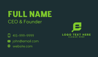 Organic Leaf Letter E Business Card