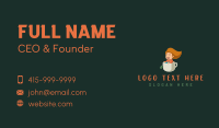  Cute Tea Cup Girl Business Card