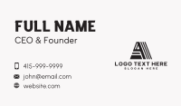 Construction Stripes Letter A Business Card