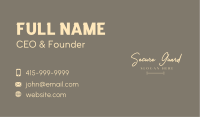 Elegant Signature Wordmark Business Card