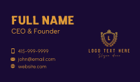 Gold Victorian Shield Letter Business Card