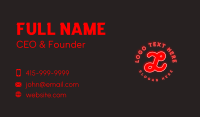 Bright Red Neon Lettermark Business Card