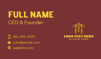 Gold Medieval Axe Rose Business Card