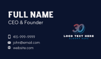 Groovy Number 30 Business Card Design