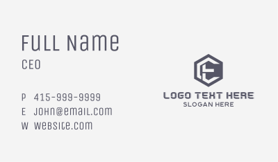 Corporate Agency Letter E Business Card Image Preview