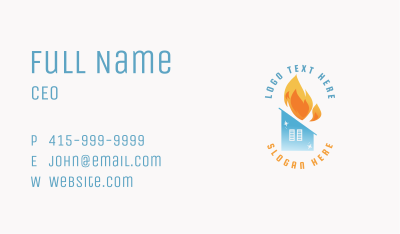 Heating Cooling House Business Card